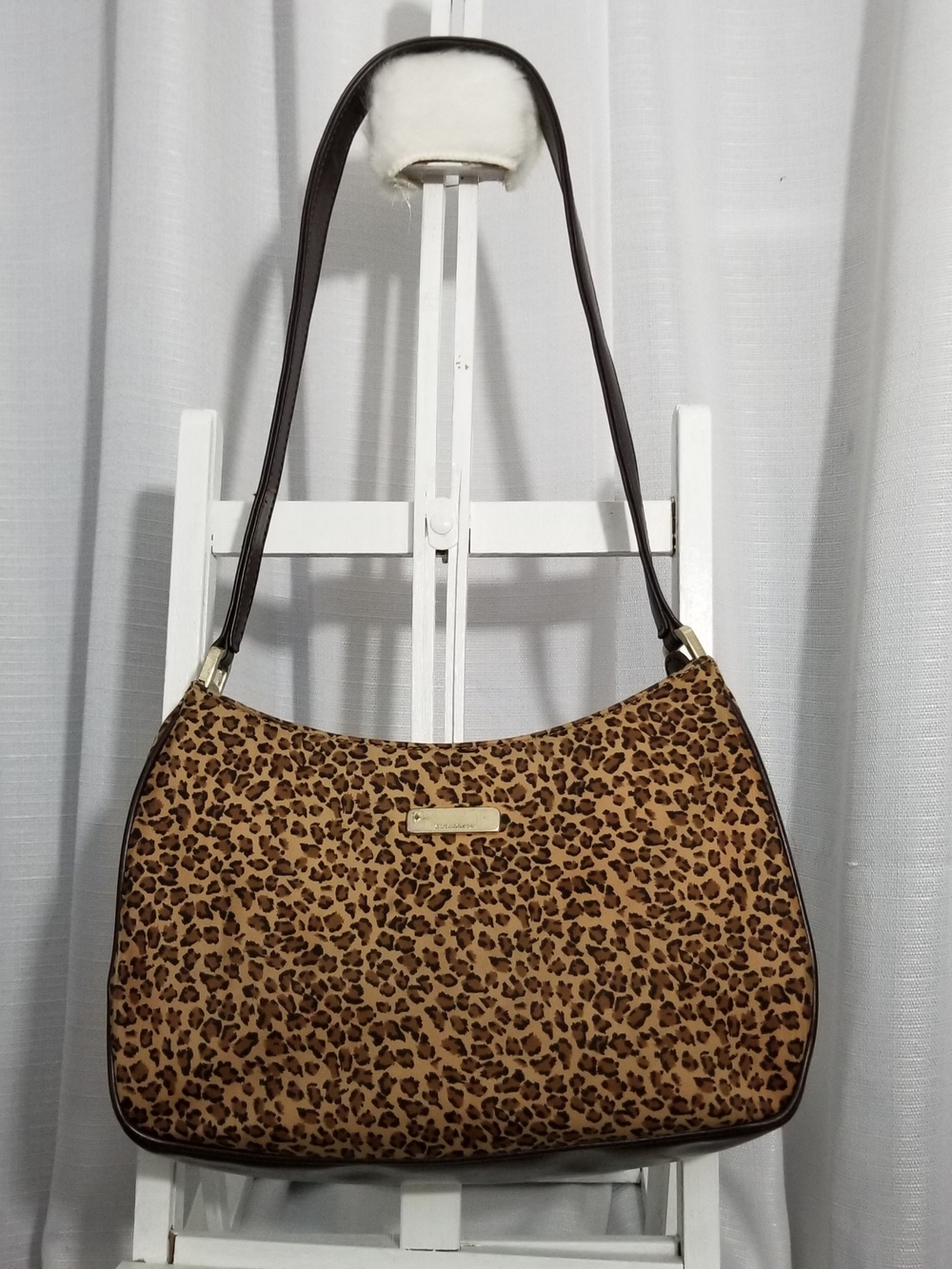 Leopard Print Shoulder Bag - Brown
